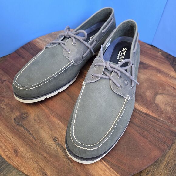 Sperry Top-Sider Leeward Nubuck Boat Shoe Men's 15 Grey STS19210 - Picture 2 of 12